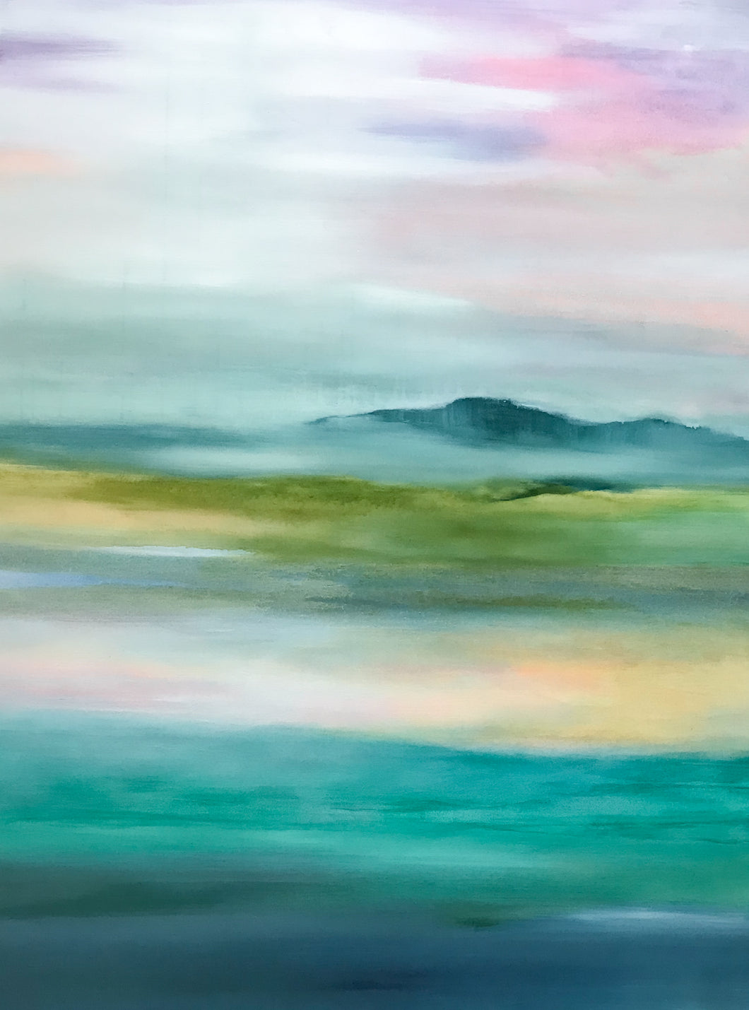 Emeralds Sing in the Mist, 48 x 36